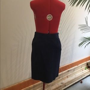 J Crew Navy Pencil Skirt with Pockets Size 0-2